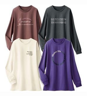 ルフラン（ルフラン）の「【４色組】ミニマル英字プルオーバー（カットソー）」｜詳細画像