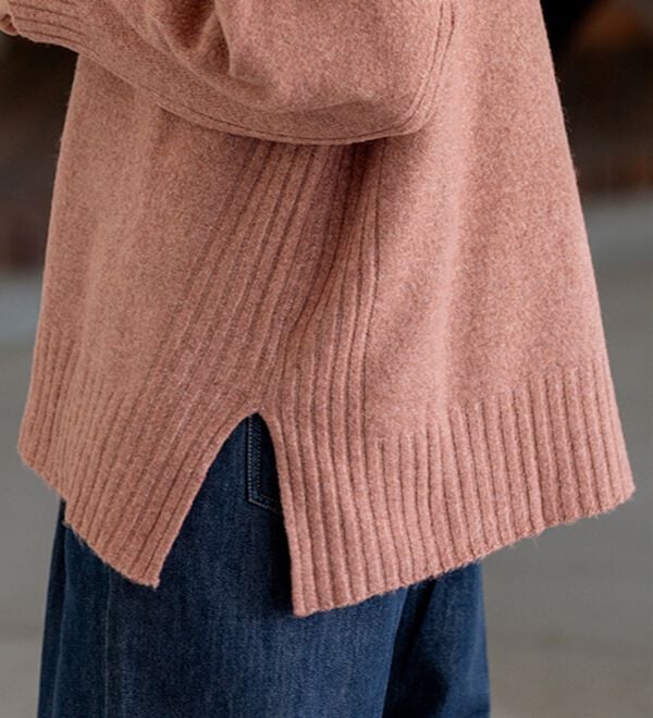 BELLUNA（ベルーナ）の「【快適Ｌａｂ．】洗える＆チクチクしにくい！ウール調ニットプルオーバー（ニット・セーター）」｜詳細画像