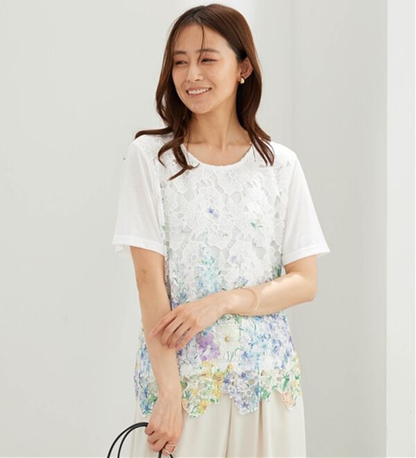 BELLUNA（ベルーナ）の「彩り花柄レースカーディガンアンサンブル（アンサンブル）」｜詳細画像