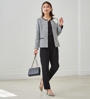 RANAN（ラナン）の「【４点セット】入学式卒業式に！選べるボトムスーツセット（パンツスーツ）」｜ﾓﾉﾄｰﾝ(ﾌﾞﾗｯｸﾌﾞﾗｳｽ／ﾃｰﾊﾟｰﾄﾞ)