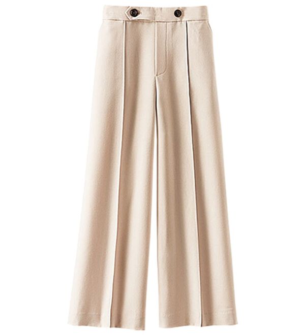 BELLUNA（ベルーナ）の「ウーリッシュ素材ウエスト釦ワイドパンツ（ワイドパンツ・ガウチョ）」｜詳細画像