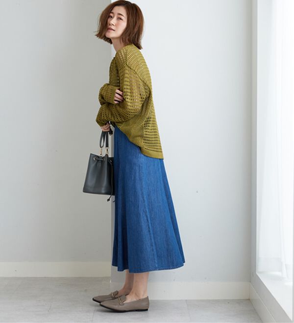 BELLUNA（ベルーナ）の「やわらかデニム素材フレアースカート（ロングスカート）」｜詳細画像