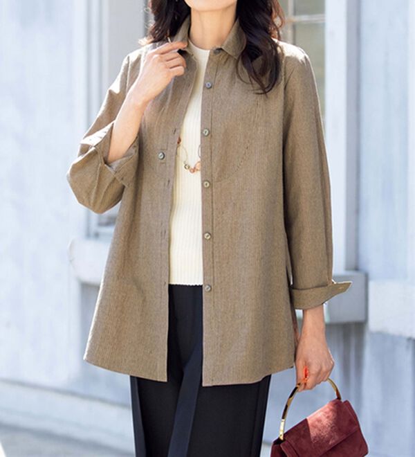 ルフラン（ルフラン）の「【２色組】ボタン使いのストライプブラウス（ブラウス）」｜詳細画像