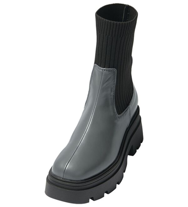 ニット切替厚底ソックスブーツ - ベルーナ【公式】