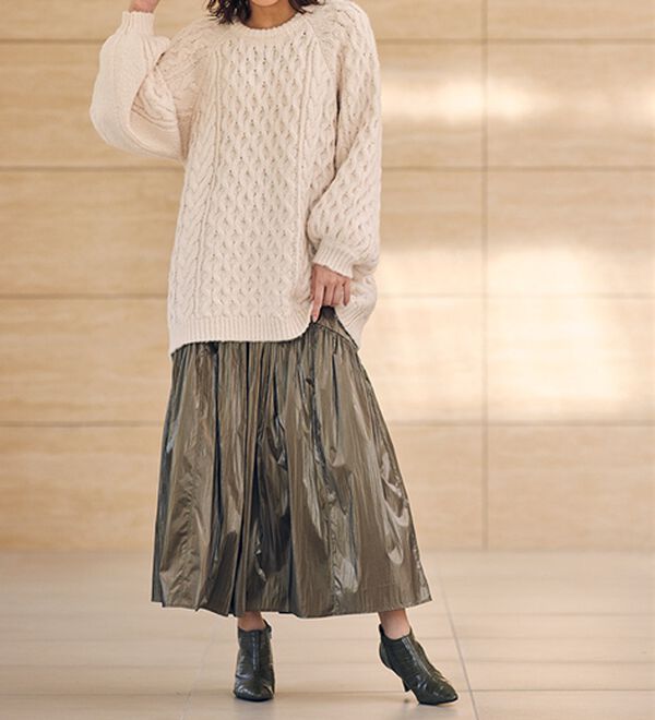 RANAN（ラナン）の「メタリックラウンドティアードスカート（ロングスカート）」｜詳細画像