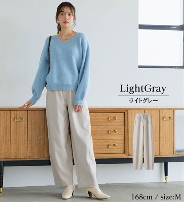 BELLUNA（ベルーナ）の「シュッと体型カバー　ジャストフィットバレルパンツ（フルレングスパンツ）」｜詳細画像