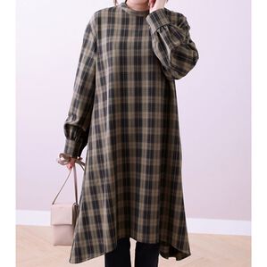 BELLUNA（ベルーナ）の「チェック柄ワンピース（その他ワンピース）」｜ネイビー系チェック