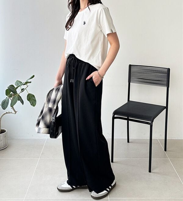 GeeRA（ジーラ）の「とろみイージーワイドピンタックパンツ（フルレングスパンツ）」｜詳細画像