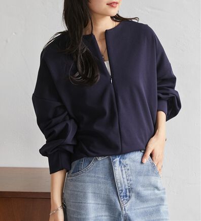 RANAN（ラナン）の「ハーフジップコクーン長袖チュニック（カットソー）」