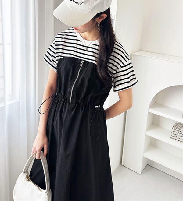 GeeRA（ジーラ）の「ハーフジップビスチェドッキングワンピース（その他ワンピース）」｜詳細画像