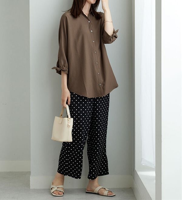 BELLUNA（ベルーナ）の「イージーケア！袖リボンシャツチュニック（チュニック）」｜詳細画像