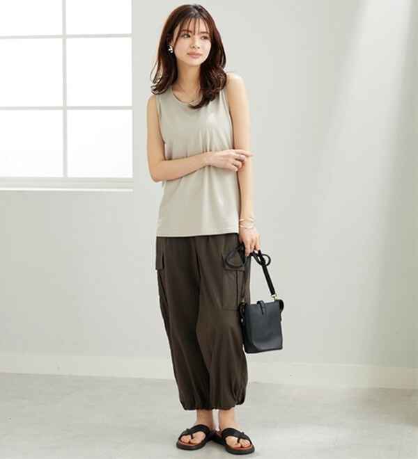 BELLUNA（ベルーナ）の「ヒンヤリ！綿１００％サマ見えタンクトップ（タンクトップ・キャミソール）」｜詳細画像