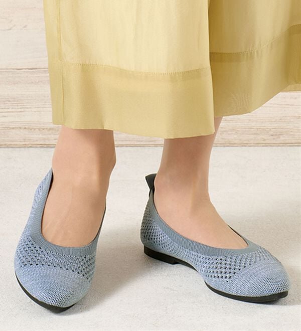 「洗える！軽っとふんわりニットシューズ（フラットシューズ）」｜詳細画像