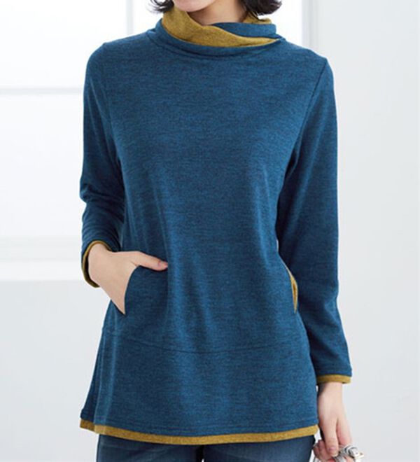 BELLUNA（ベルーナ）の「衿デザイン配色チュニック（チュニック）」｜詳細画像