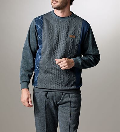 「＜カルビア＞毎日活躍！裏起毛デザインホームスーツ（メンズルームウェア）」