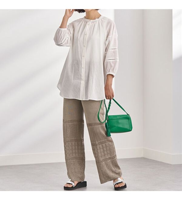 BELLUNA（ベルーナ）の「レーヨン混ビンテージ素材シャツチュニック（チュニック）」｜詳細画像