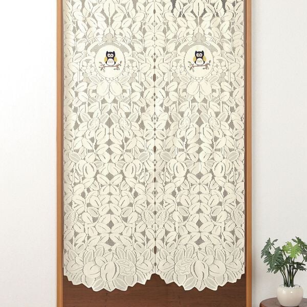 「刺しゅう入りレースのれん（のれん・間仕切り・カフェカーテン）」｜詳細画像