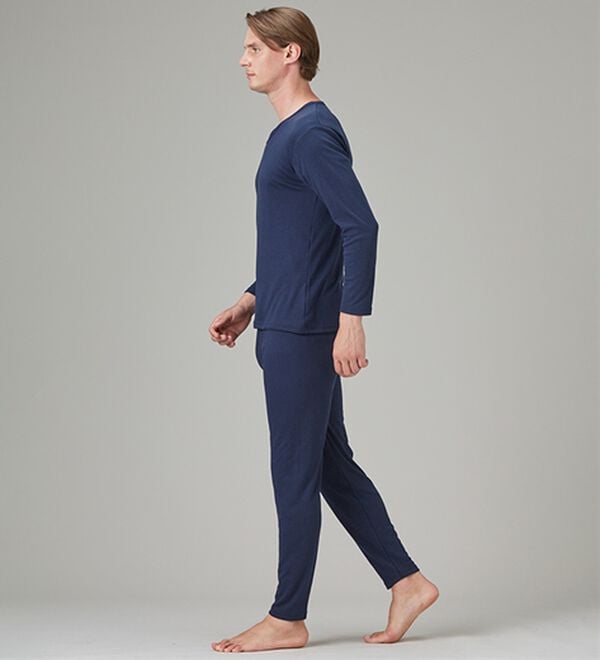 「【３色組】サーモケア（Ｒ）吸湿発熱綿混裏起毛インナー上下３色組（メンズ肌着・インナーウェア）」｜詳細画像