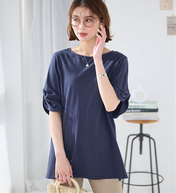 Viola e Viola（ヴィオラ エ ヴィオラ）の「綿１００％袖タックチュニック（チュニック）」｜詳細画像