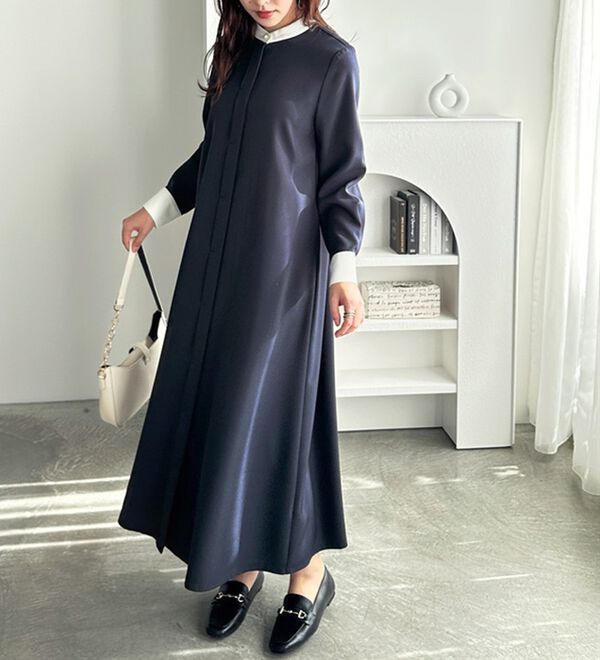 Aラインバイカラーワンピース - ベルーナ【公式】 