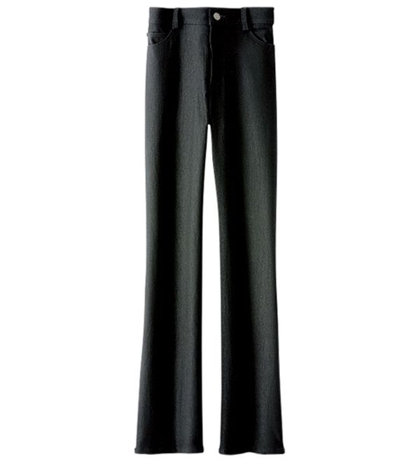 BELLUNA（ベルーナ）の「【選べる裏起毛】静電気防止！ブーツカットヘリンボーンパンツ（フルレングスパンツ）」｜黒 裏起毛ナシ