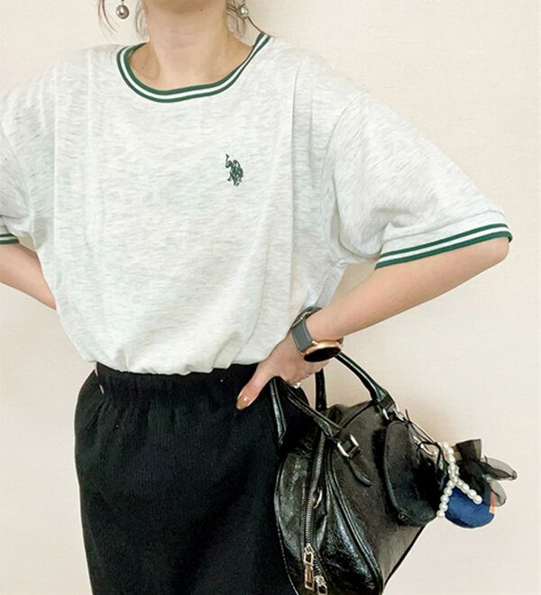 GeeRA（ジーラ）の「【ＵＳ．ＰＯＬＯ．ＡＳＳＮ】ライン配色Ｔシャツ（Tシャツ）」｜詳細画像