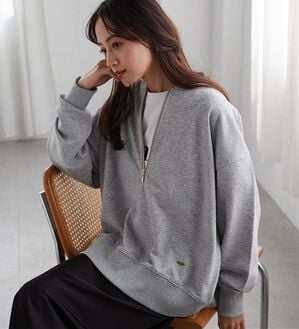 RANAN（ラナン）の「フロントハーフジップスウェット（カットソー）」｜グレー