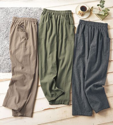 BELLUNA（ベルーナ）の「綿１００％サイドポケットパンツ（フルレングスパンツ）」