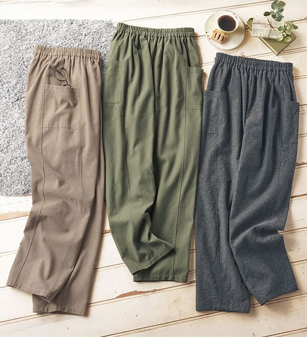 BELLUNA（ベルーナ）の「綿１００％サイドポケットパンツ（フルレングスパンツ）」｜詳細画像