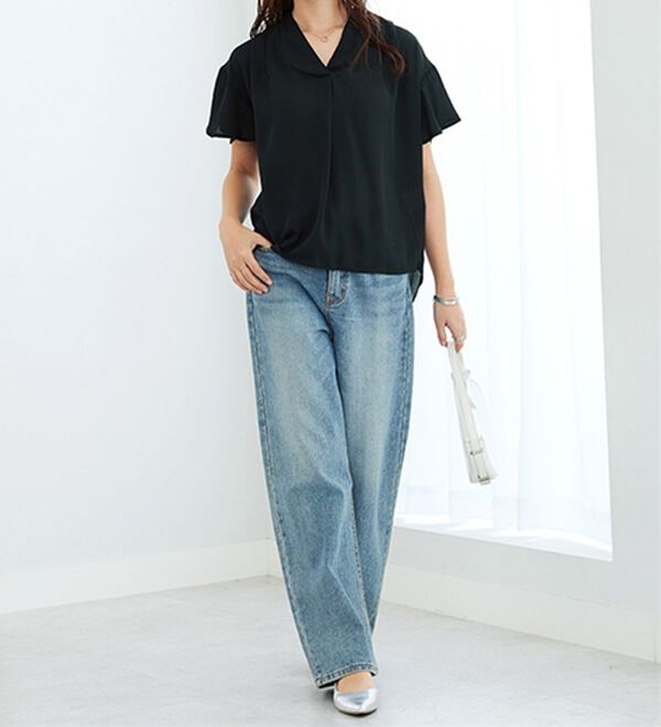 GeeRA（ジーラ）の「サラサラ涼しい！着やせも叶うフレアー袖ブラウス（ブラウス）」｜詳細画像