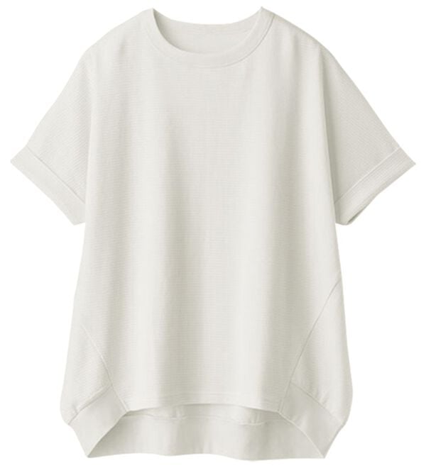 BELLUNA（ベルーナ）の「ヒンヤリ！ワッフル素材ゆったりプルオーバー（カットソー）」｜オフ白