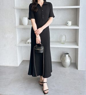 GeeRA（ジーラ）の「全骨格細見え！表面感素材マーメイドワンピース（その他ワンピース）」｜詳細画像