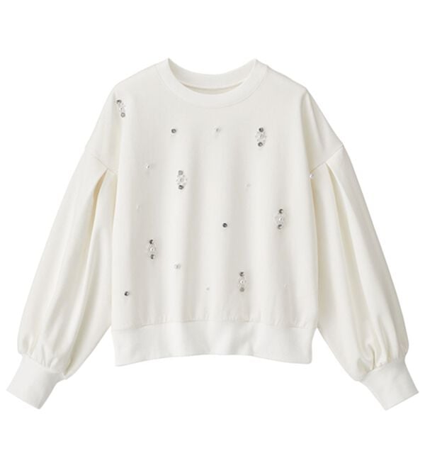 RANAN（ラナン）の「ビジュー使いボリューム袖プルオーバー（カットソー）」｜詳細画像