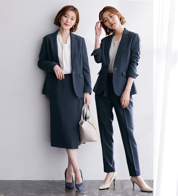 GeeRA（ジーラ）の「【ジャケット+2ボトム】洗えるストレッチ！ジャケット＆ブラウス＆パンツ＆スカートスーツセット（パンツスーツ）」｜詳細画像