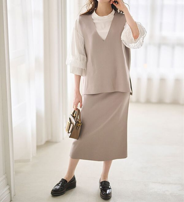 RANAN（ラナン）の「ニットベストセットアップ（ロングスカート）」｜詳細画像