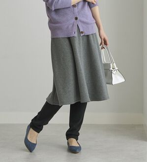 BELLUNA（ベルーナ）の「まるではく毛布！静電防止付レギンス付スカート（フルレングスパンツ）」｜杢チャコール