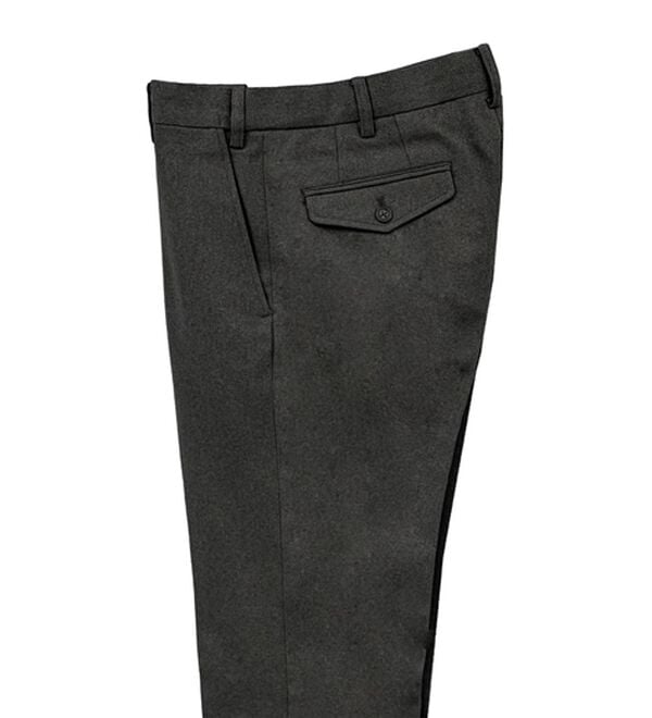 「裾上げ済裏起毛すっきりシルエットスラックス　ノータック（メンズスラックス）」｜グレー