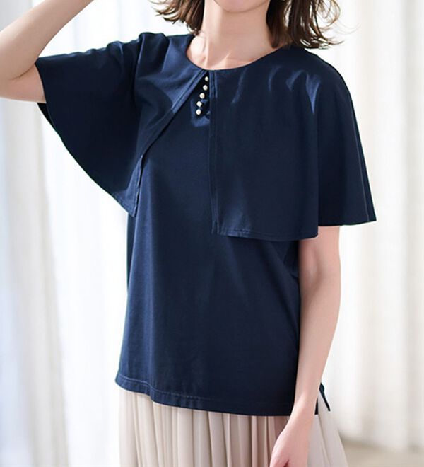 ひんやり！ケープ風デザインカットソーブラウス - ベルーナ【公式】