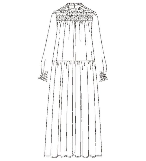 BELLUNA（ベルーナ）の「シャーリング使いプリントワンピース（ロングワンピース）」｜詳細画像