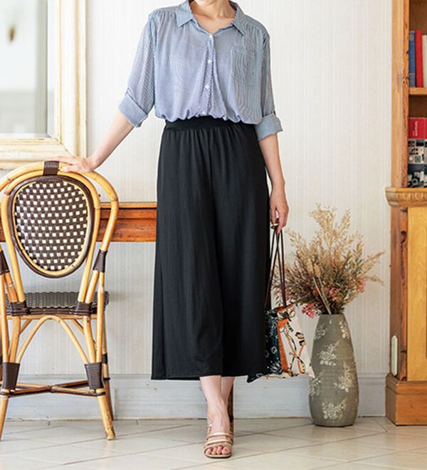 BELLUNA（ベルーナ）の「ヒンヤリ冷感イージーガウチョパンツ（ワイドパンツ・ガウチョ）」｜詳細画像