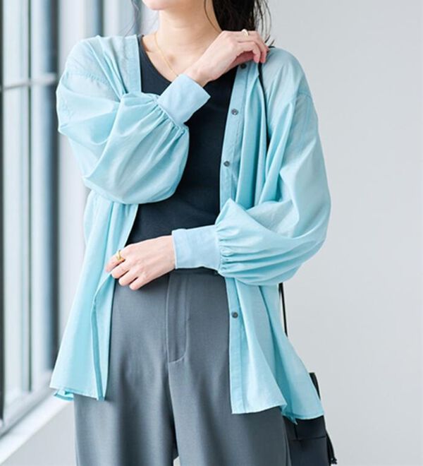 RANAN（ラナン）の「ディープVネックシアーシャツ（シャツ）」｜詳細画像