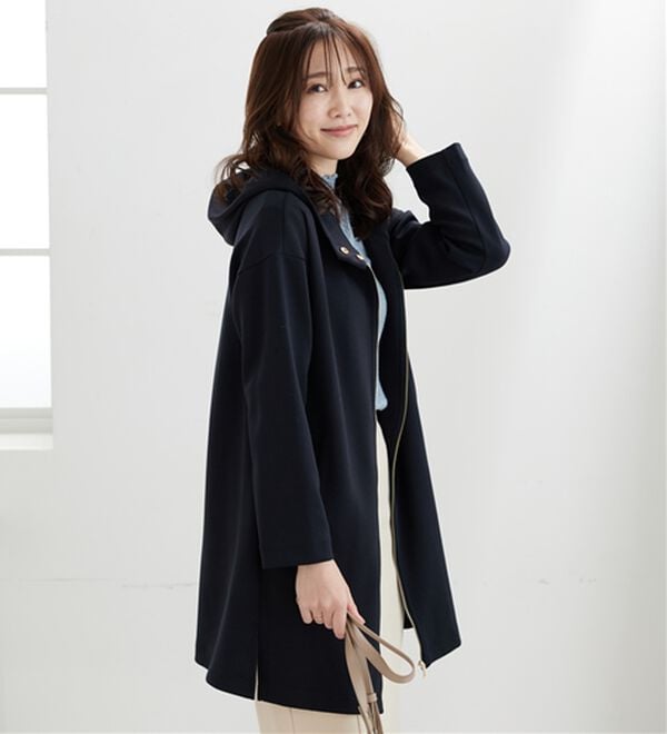 BELLUNA（ベルーナ）の「衿デザインロング丈パーカー（パーカー）」｜詳細画像