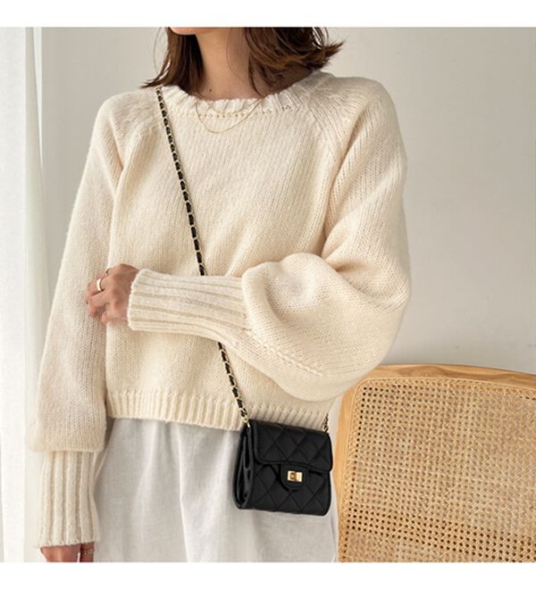 GeeRA（ジーラ）の「ボリュームスリーブショートニット（ニット・セーター）」｜詳細画像