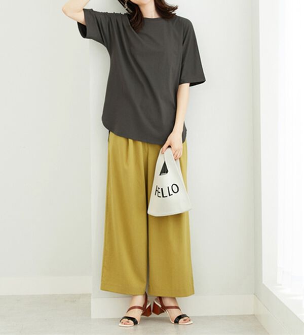 BELLUNA（ベルーナ）の「ひんやり！綿混裾ラウンドプルオーバー（カットソー）」｜詳細画像