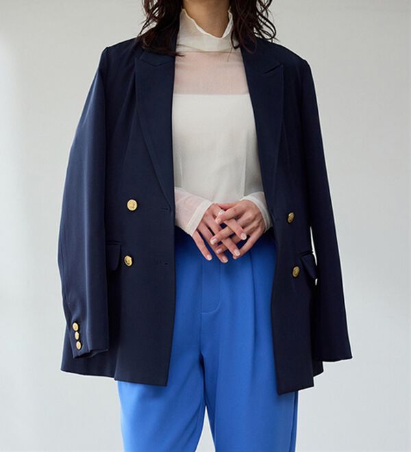 RANAN（ラナン）の「洗える！ゴールド調ボタンWテーラードジャケット（テーラードジャケット）」｜詳細画像