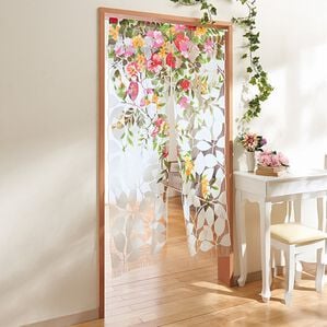 「風水カラーレースのれん（のれん・間仕切り・カフェカーテン）」｜トロピカルフラワー