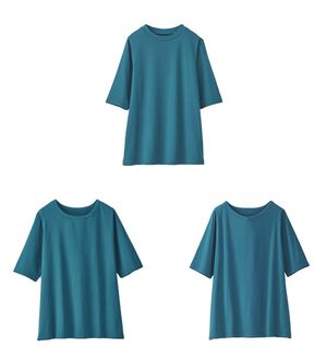 BELLUNA（ベルーナ）の「綿１００％抗菌防臭汗ジミ対策プルオーバー（カットソー）」｜ブルーグリーン