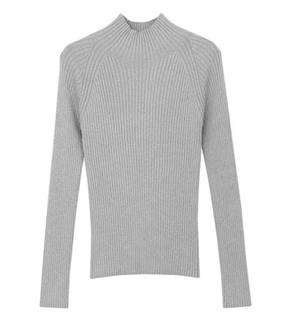 Pierrot（ピエロ）の「着回しストレッチリブハイネックニット（ニット・セーター）」｜詳細画像