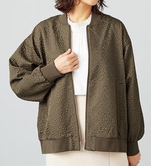 BELLUNA（ベルーナ）の「【Lagrilua】ふくれジャカードブルゾンジャケット（ブルゾン）」｜カーキ