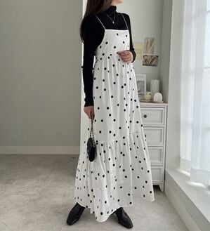 GeeRA（ジーラ）の「ドット柄キャミワンピース（その他ワンピース）」｜オフホワイト